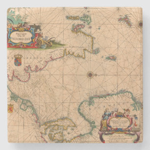 Posavasos De Piedra Mapa antiguo antiguo inspirado (1)