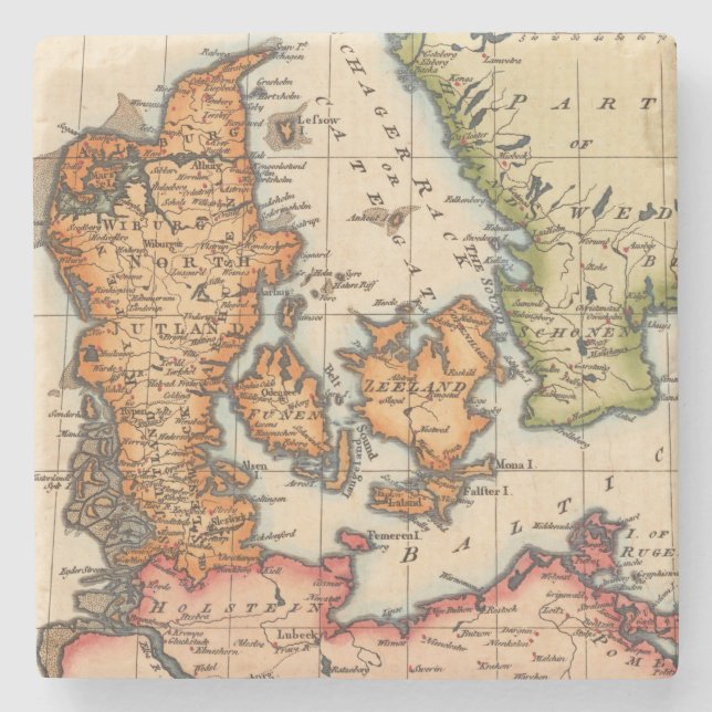 Posavasos De Piedra Mapa antiguo antiguo inspirado (10) (Anverso)