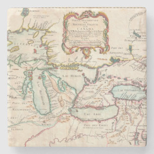 Posavasos De Piedra Mapa antiguo de los Great Lakes