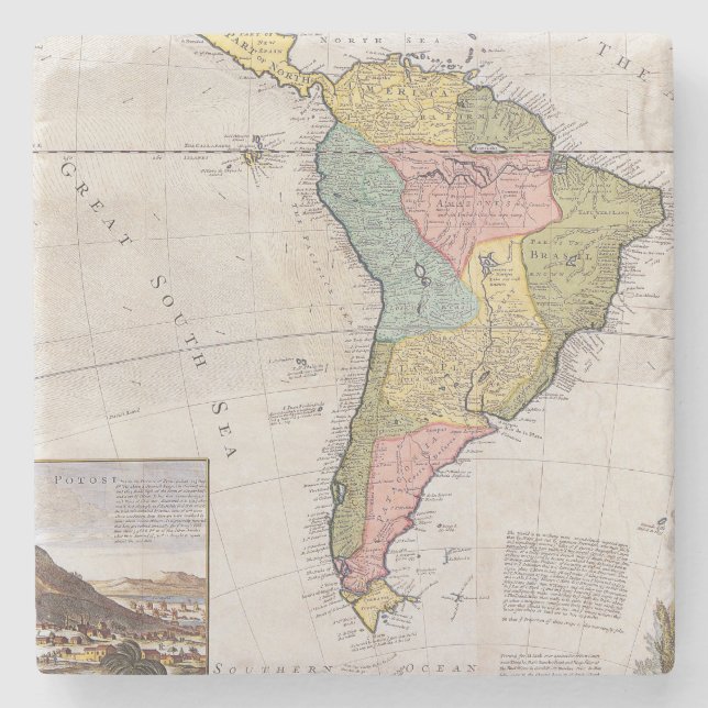 Posavasos De Piedra Mapa antiguo inspirado (8) (Anverso)