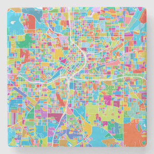 Posavasos De Piedra Mapa colorido de Atlanta