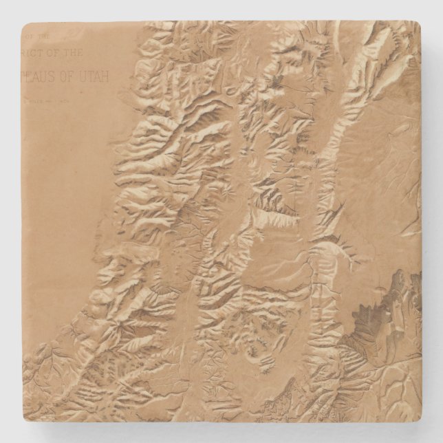 Posavasos De Piedra Mapa de alivio de Utah (Anverso)
