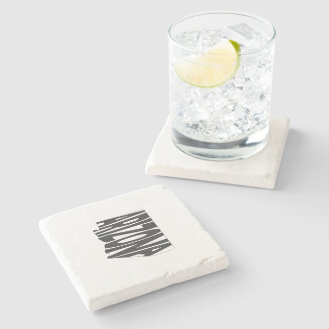 Posavasos De Piedra Mapa de Arizona Nombre de estado Forma de palabra  (Lateral)