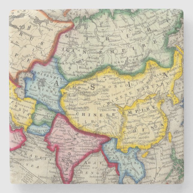 Posavasos De Piedra Mapa de Asia (Anverso)