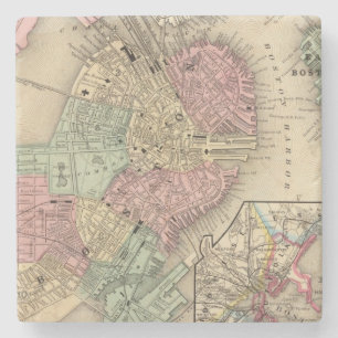 Posavasos De Piedra Mapa de Boston de Mitchell