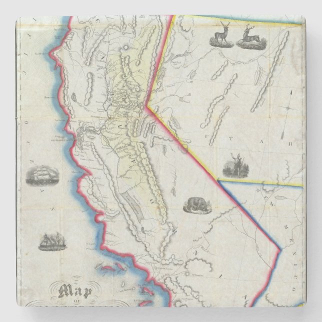 Posavasos De Piedra Mapa de California (Anverso)