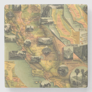 Posavasos De Piedra Mapa de California