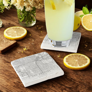 Posavasos De Piedra Mapa de calles contemporáneo de Los Ángeles Califo