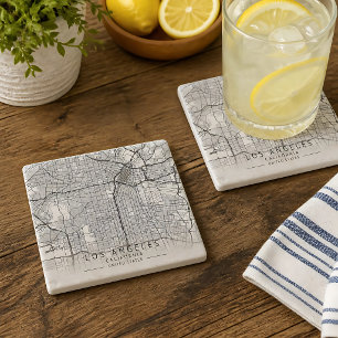Posavasos De Piedra Mapa de calles contemporáneo de Los Ángeles Califo
