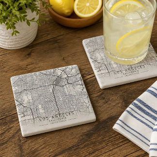 Posavasos De Piedra Mapa de calles contemporáneo de Los Ángeles Califo