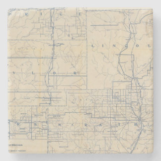 Posavasos De Piedra Mapa de camino de la bicicleta de Wisconsin 3