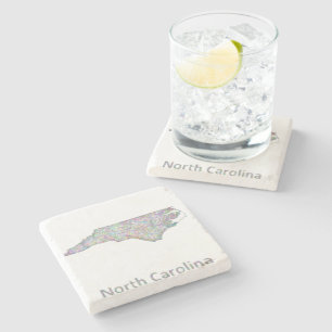 Posavasos De Piedra Mapa de Carolina del Norte