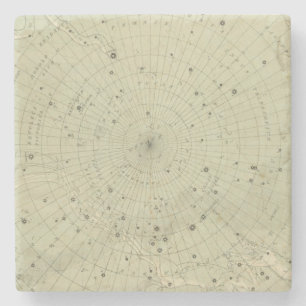 Posavasos De Piedra Mapa de estrella de la región polar del sur