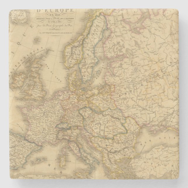 Posavasos De Piedra Mapa de Europa 2 (Anverso)