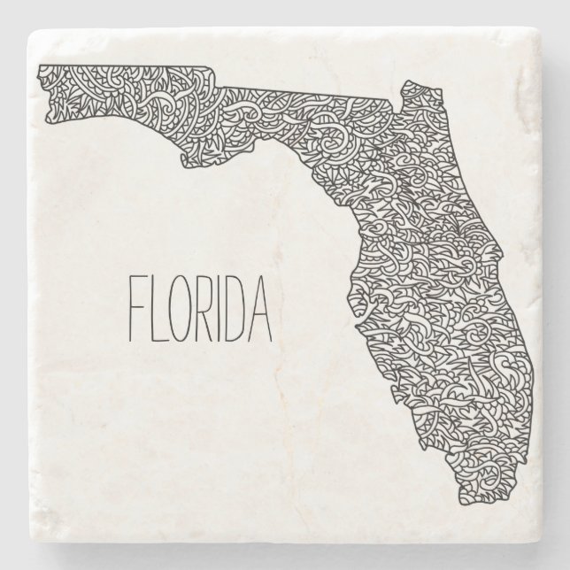 Posavasos De Piedra Mapa de Florida (Anverso)