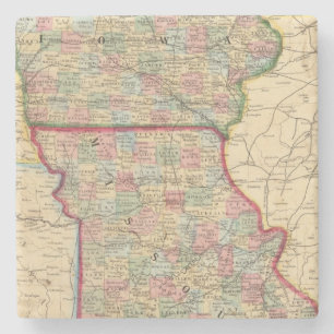 Posavasos De Piedra Mapa de Iowa, Missouri de Mitchell
