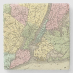 Posavasos De Piedra Mapa de la Nueva York