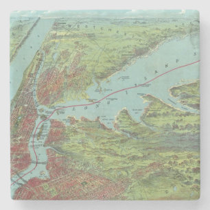 Posavasos De Piedra Mapa de la opinión de ojo de pájaros de Nueva Yo