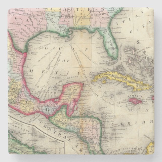 Posavasos De Piedra Mapa de México, America Central (Anverso)