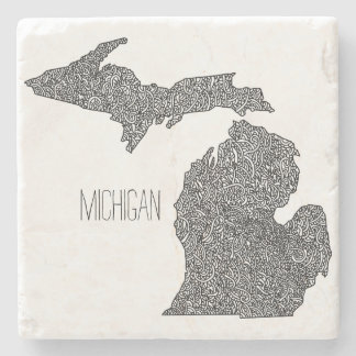 Posavasos De Piedra Mapa de Michigan