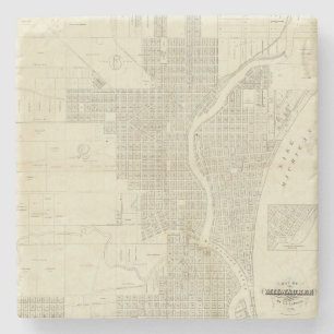 Posavasos De Piedra Mapa de Milwaukee