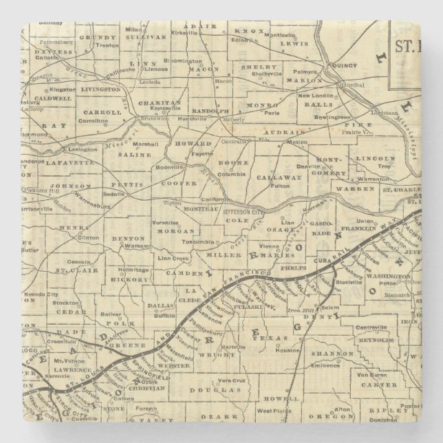 Posavasos De Piedra Mapa de Missouri 2 (Anverso)