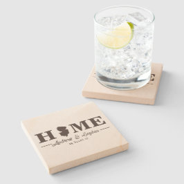 Posavasos De Piedra Mapa de Nueva Jersey Pareja Calentadora de Hogares