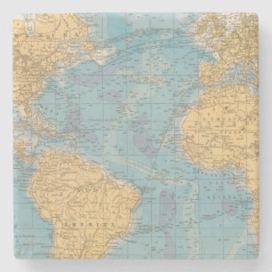 Posavasos De Piedra Mapa de Océano Atlántico