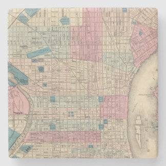Posavasos De Piedra Mapa de Philadelphia, Pennsylvania