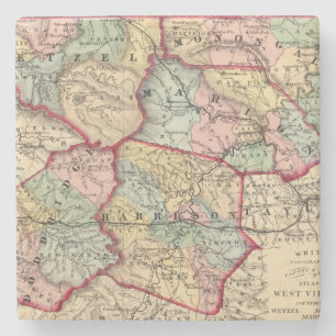 Posavasos De Piedra Mapa de Winfield, Virginia Occidental