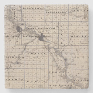 Posavasos De Piedra Mapa del condado de Black Hawk, estado de Iowa