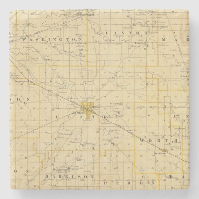 Posavasos De Piedra Mapa del condado de Boone (Anverso)