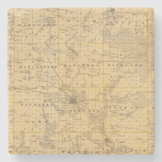 Posavasos De Piedra Mapa del condado de Freeborn, Minnesota