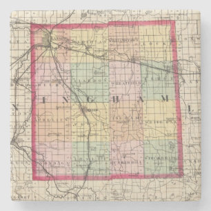 Posavasos De Piedra Mapa del condado de Ingham, Michigan