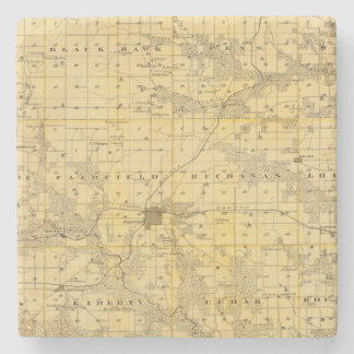 Posavasos De Piedra Mapa del condado de Jefferson, estado de Iowa