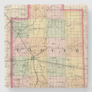 Posavasos De Piedra Mapa del condado de Lapeer, Michigan