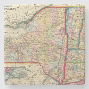 Posavasos De Piedra Mapa del condado de los estados de Nueva York