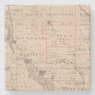 Posavasos De Piedra Mapa del condado de Mitchell, estado de Iowa