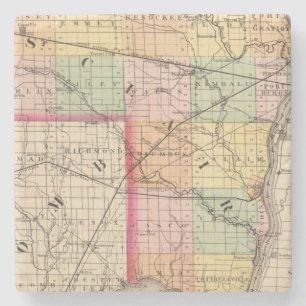 Posavasos De Piedra Mapa del condado del St Clair, Michigan