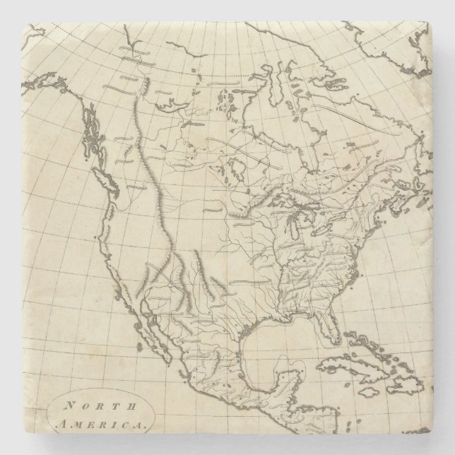 Posavasos De Piedra Mapa del esquema de Norteamérica (Anverso)