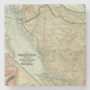 Posavasos De Piedra Mapa del ferrocarril magnífico del Pacífico del