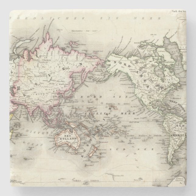 Posavasos De Piedra Mapa del mundo (Anverso)