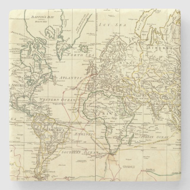 Posavasos De Piedra Mapa del mundo 5 (Anverso)