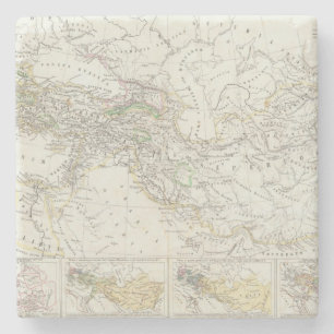 Posavasos De Piedra Mapa del mundo del hemisferio del este