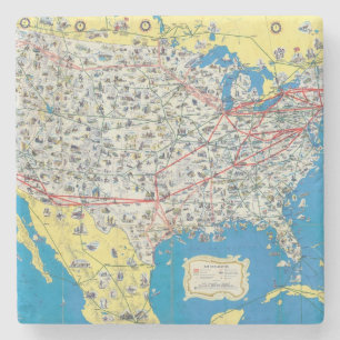 Posavasos De Piedra Mapa del sistema de American Airlines