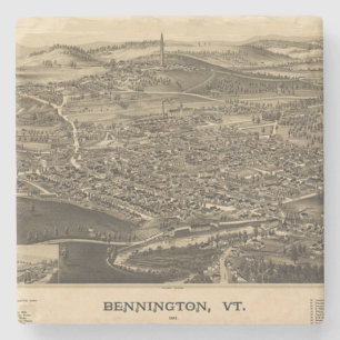 Posavasos De Piedra Mapa del vintage de Bennington, Vermont