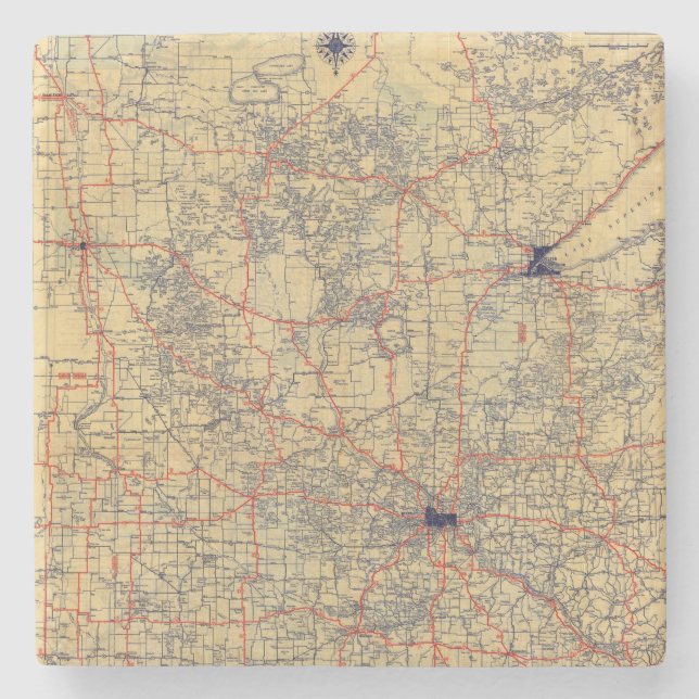 Posavasos De Piedra Mapa estándar de Minnesota (Anverso)