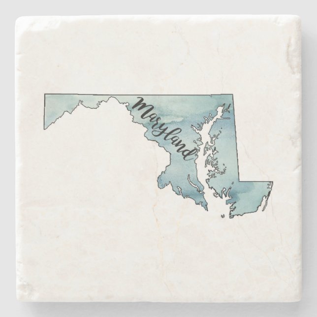 Posavasos De Piedra Mapa estatal de Maryland (Anverso)