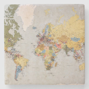 Posavasos De Piedra mapa mundial