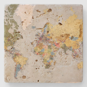 Posavasos De Piedra mapa mundial